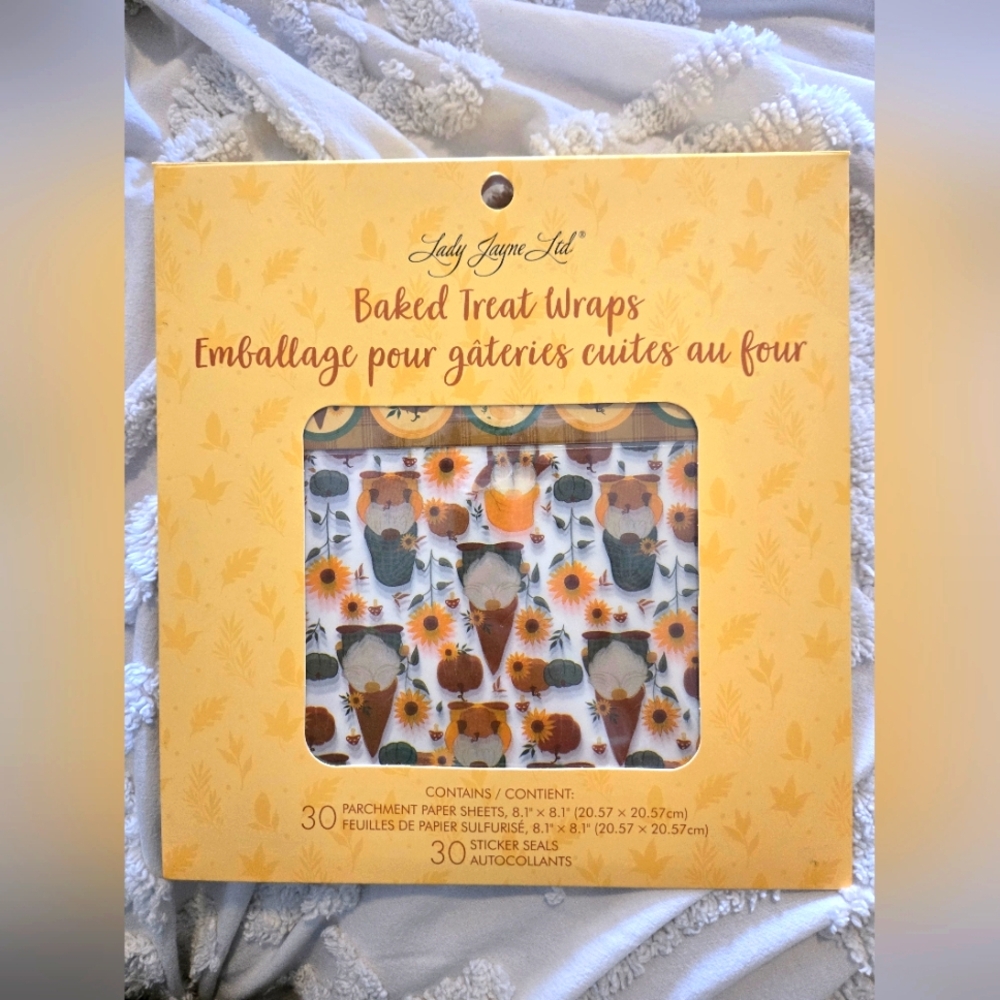 Lady Jayne Ltd Baked Treat Wraps With Stickers 30 Count Fall Gnome Design